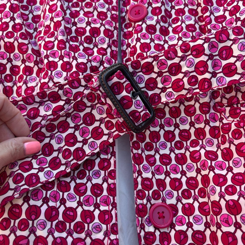 GAP Women’s Small Trench Coat Belted‎ Rosebud Valentines Collar Pockets Y2K - Picture 4 of 15